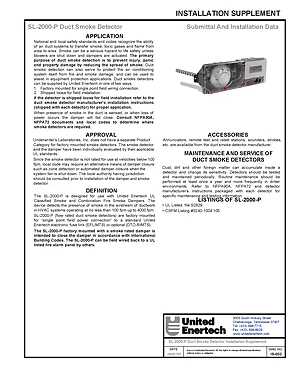 SL-2000-P Duct Smoke Detectors thumbnail