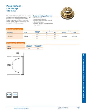1780 Series Low Voltage Push Buttons thumbnail