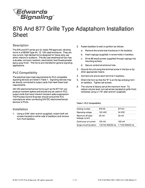 876 and 877 Series Grille Type Adaptahorns thumbnail
