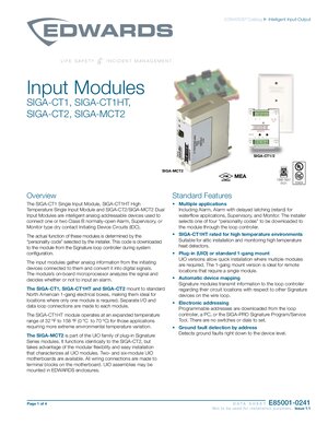 Edwards EST SIGA-CT1 and SIGA-CT2 Datasheet (2020) | FACP Manuals