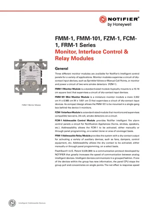Notifier FMM-1 Series Manual Cover