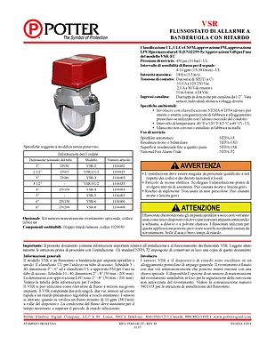 VSR Series Vane-Type Waterflow Switches (Italian) thumbnail