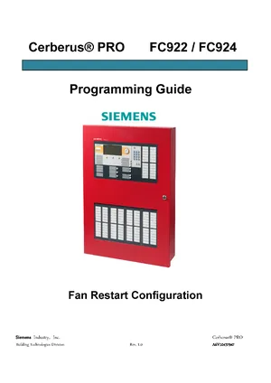 Siemens Cerberus PRO FC922 / FC924 Manual Cover
