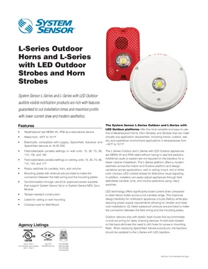 System Sensor L-Series LED Outdoor Appliances Manual Cover