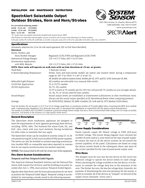 SpectrAlert Outdoor Strobes, Horns & Horn/Strobes thumbnail