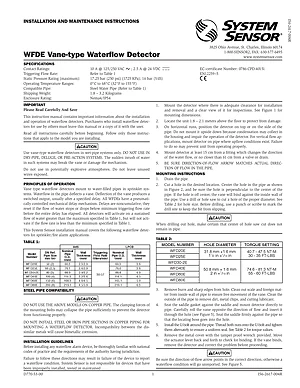 WFDE Series Vane-type Waterflow Detectors thumbnail